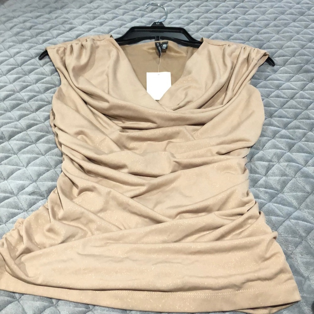 Love Haight Woman’s Sparkly Gold Dress Shirt